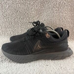 Nike React Infinity Run Flyknit 3 Men's Size 9 Triple Black Running Shoes CT2357
